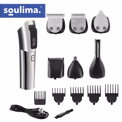 Soulima 8-i-1 Trimmer – Hårklippare & Skäggtrimmer USB-C IPX6