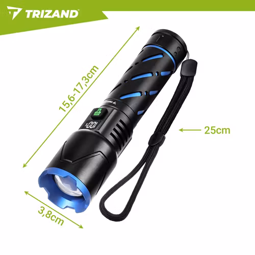 TRIZAND LED Taktisk Ficklampa 800 lm – Kraftfull, Uppladdningsbar & Alltid Redo