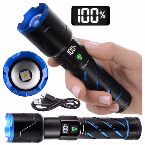 TRIZAND LED Taktisk Ficklampa 800 lm – Kraftfull, Uppladdningsbar & Alltid Redo