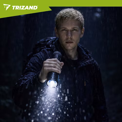 TRIZAND LED Taktisk Ficklampa 1500 lm – Kraftfull USB-C Uppladdningsbar 5000 mAh