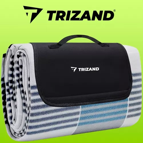 TRIZAND Strandfilt 200x200 cm – Vattentät Picknickfilt & Campingmatta