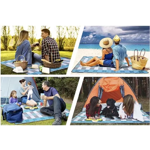 TRIZAND Strandfilt 200x200 cm – Vattentät Picknickfilt & Campingmatta