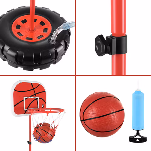 Basketkorg 170 cm – Justerbar Basketkorg för Barn med Boll & Pump