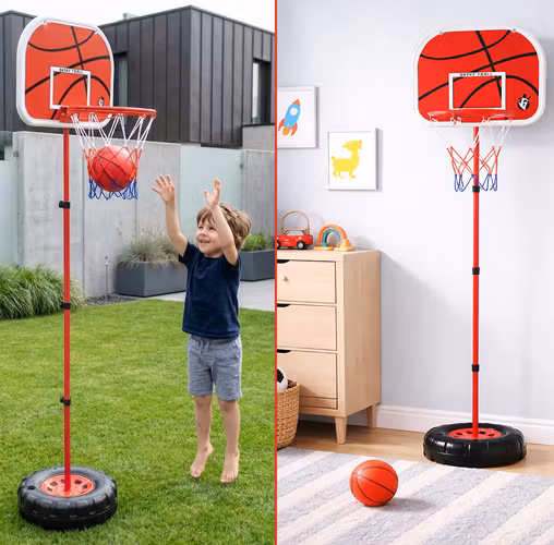 Basketkorg 170 cm – Justerbar Basketkorg för Barn med Boll & Pump