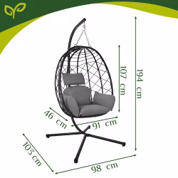 Hängstol Cocoon med stativ 150 kg – Gardlov | Bekväm hänggunga