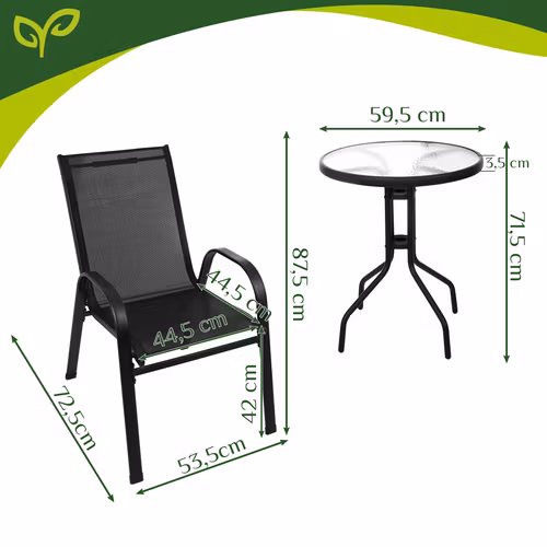 Balkongmöbelset – Bord + 2 stolar Gardlov