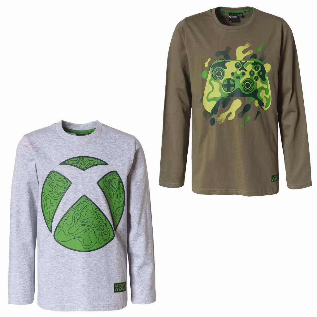 2 st - Xbox barn långärmad t-shirt, topp 6-12 år