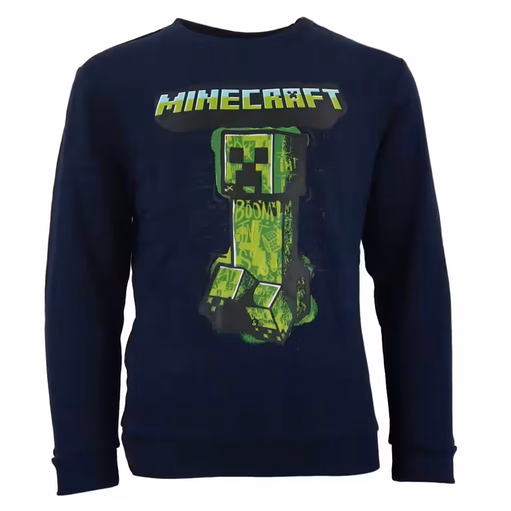 Minecraft barnhoodie blå 6–12 år (116–152 cm)