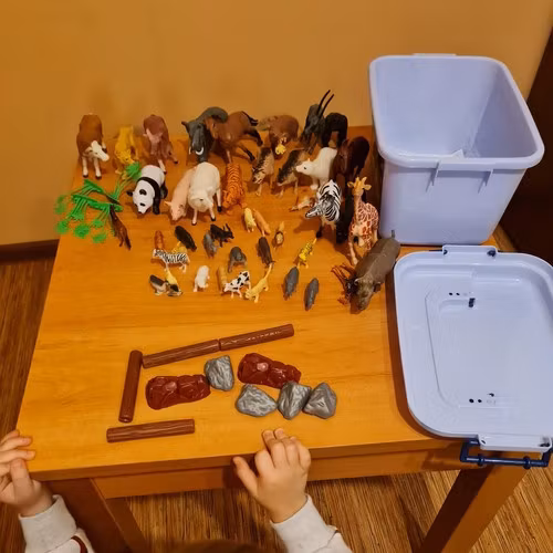 Djur figurset 48 delar – bondgård & safari leksaker barn