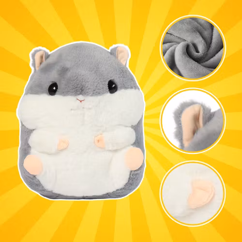 Hamster 3-i-1 Filt & Kudde – Mjuk Gosedjur Filt 105x200 cm