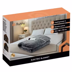 Elektrisk filt 180 × 130 cm – RUHHY värmefilt med 6 lägen