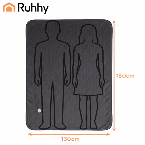 Elektrisk filt 180 × 130 cm – RUHHY värmefilt med 6 lägen