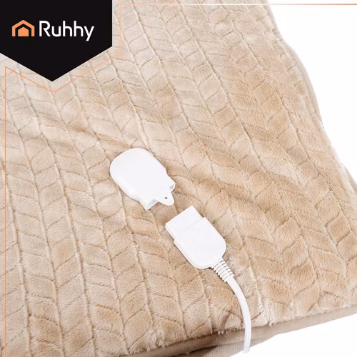 Elektrisk filt 180 × 130 cm – RUHHY med 10 värmelägen & timer-Beige