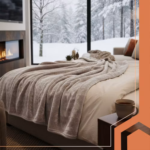 Elektrisk filt 180 × 130 cm – RUHHY med 10 värmelägen & timer-Beige