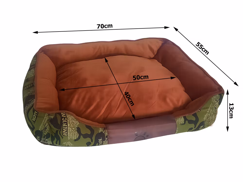 Hundbäddssoffa för hundar mjuk fluffig bekväm medelstor hund - grön