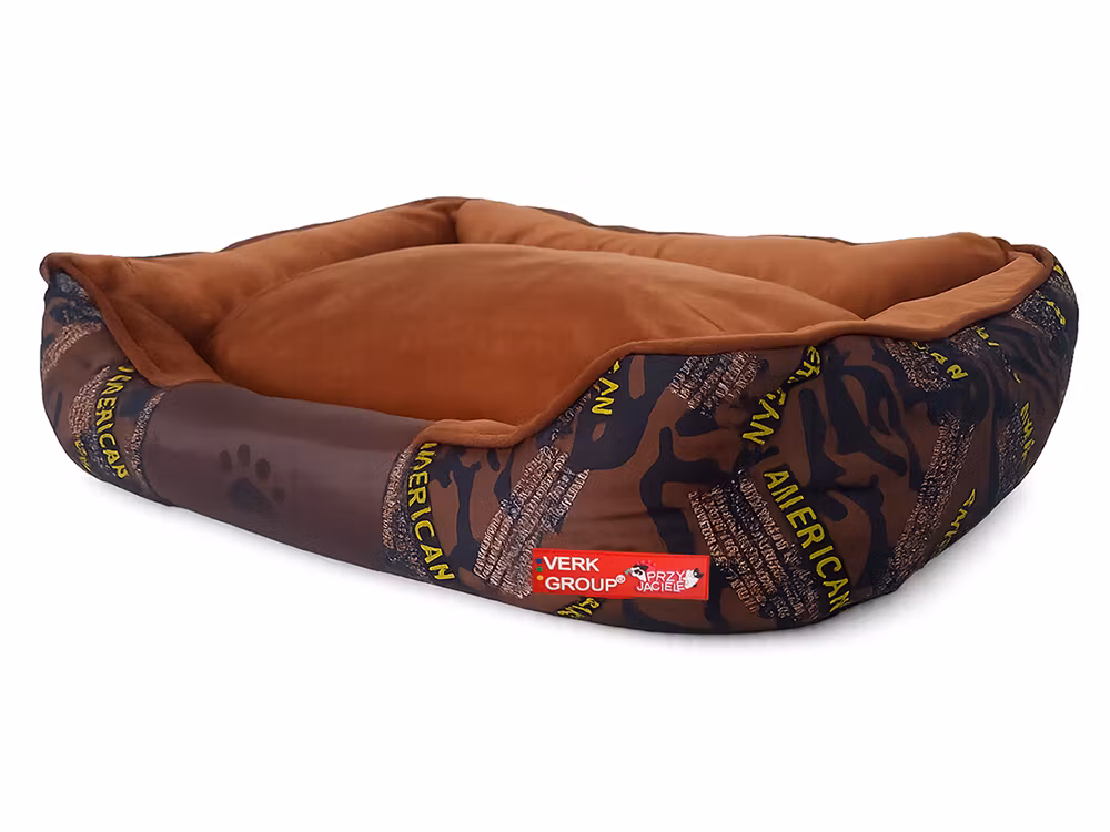 Hundbäddssoffa för hundar mjuk fluffig bekväm medelstor hund - Brun