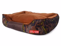 Hundbäddssoffa för hundar mjuk fluffig bekväm medelstor hund - Brun