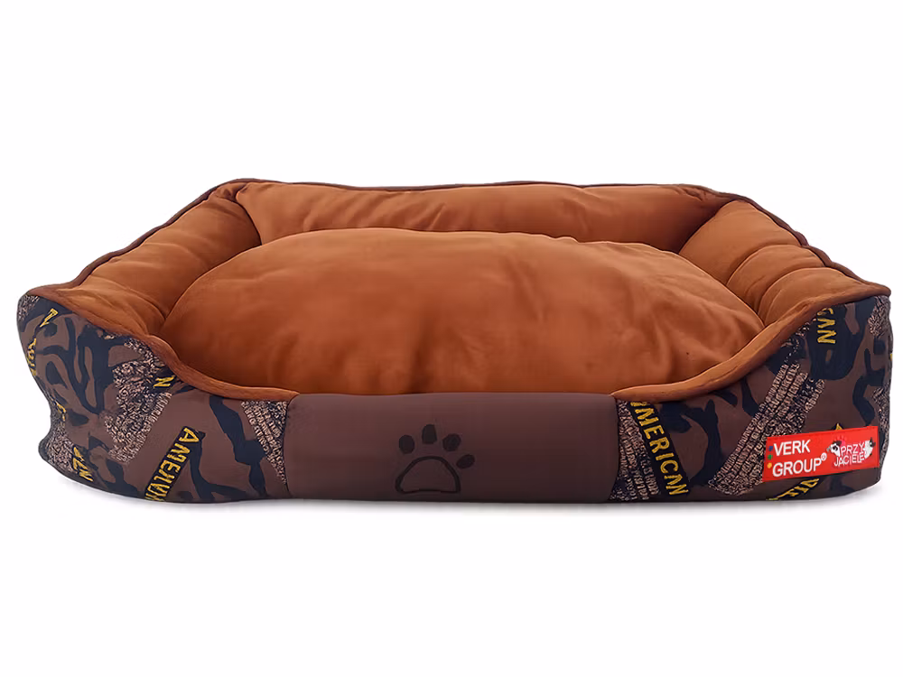 Hundbäddssoffa för hundar mjuk fluffig bekväm medelstor hund - Brun