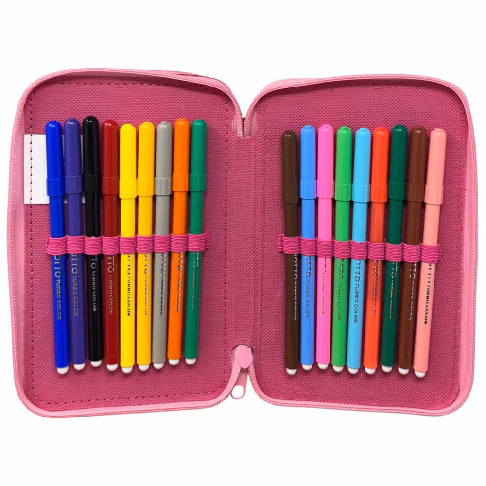 Disney Princess Pennfodral Fyllt 3 Lager – Rosa Skolfodral