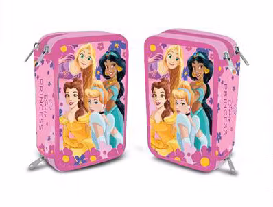 Disney Princess Pennfodral Fyllt 3 Lager – Rosa Skolfodral