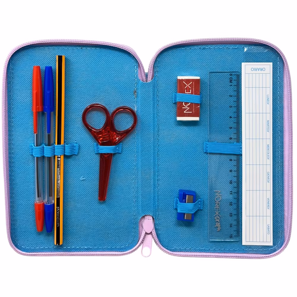 Disney Frost Pennfodral Fyllt 3 Lager – Blått Skolfodral