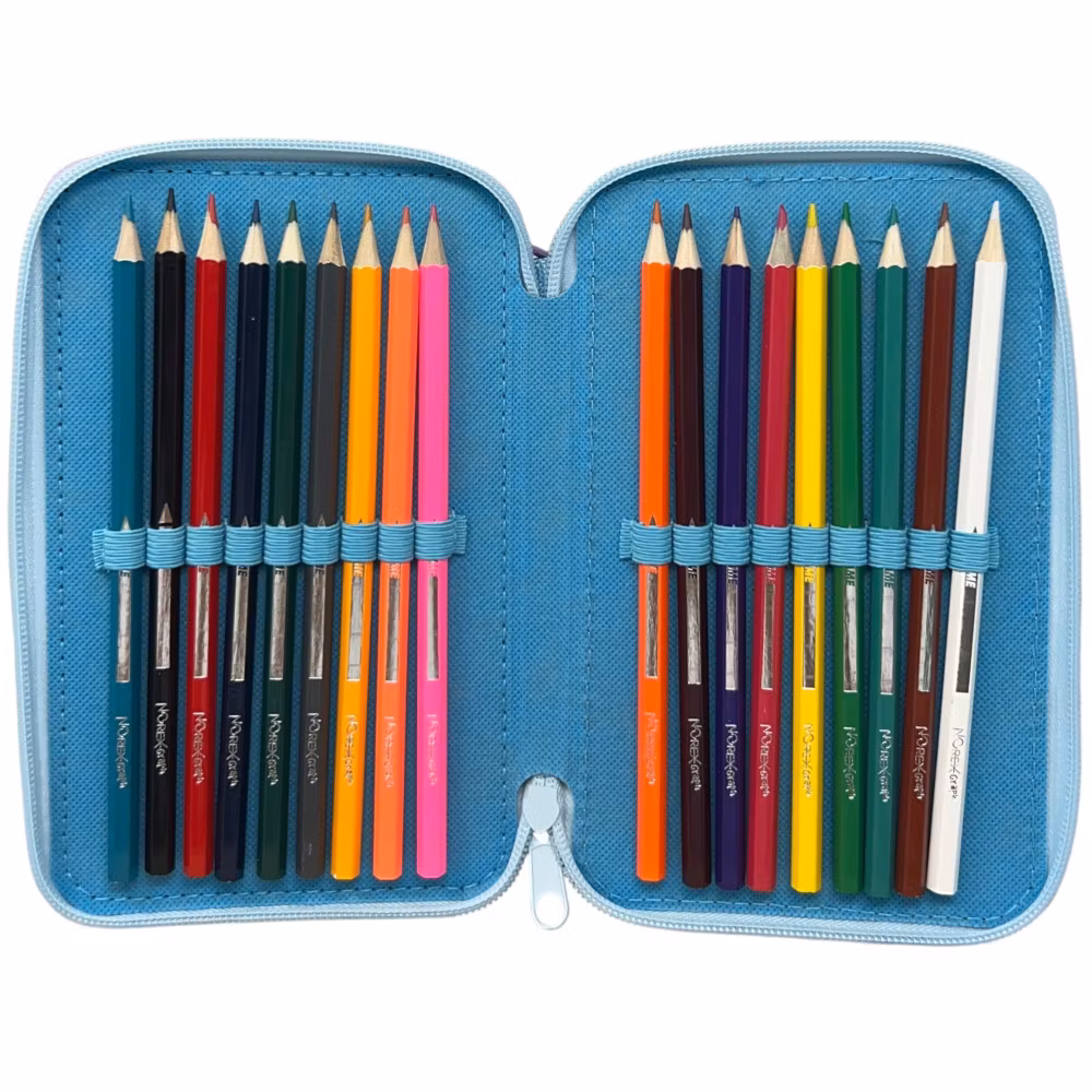 Disney Frost Pennfodral Fyllt 3 Lager – Blått Skolfodral