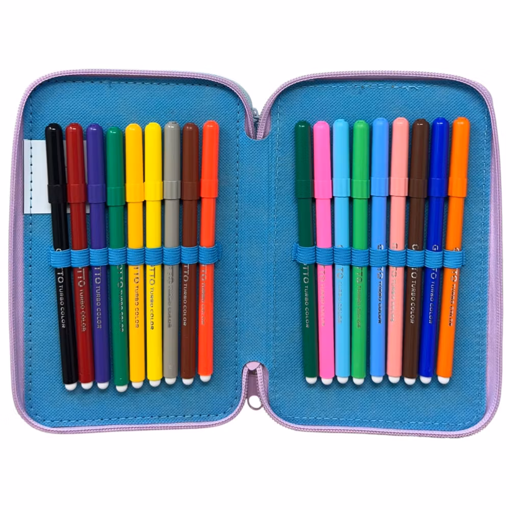 Disney Frost Pennfodral Fyllt 3 Lager – Blått Skolfodral