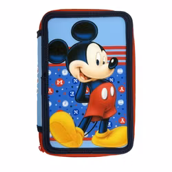 Disney Mickey Pennfodral Fyllt 3 Lager – Blått Skolfodral