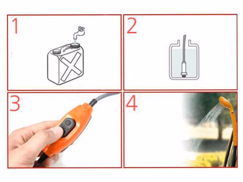 Campingdusch 12V – Portabel Turistdusch för Bil & Resa