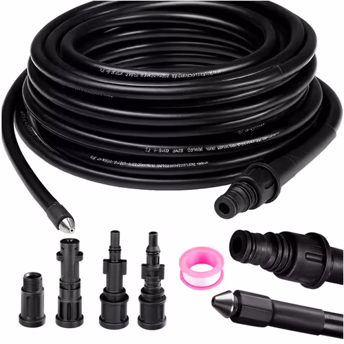 Rörrengöringsslang med adapter 15m