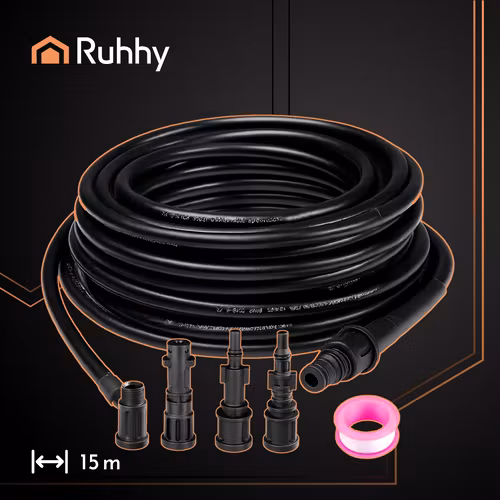 Rörrengöringsslang med adapter 15m