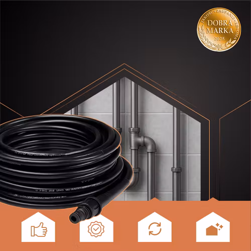 Rörrengöringsslang med adapter 15m