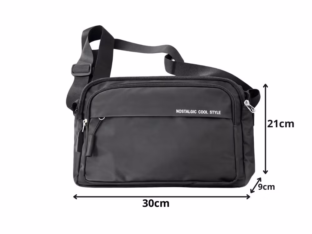 Herrnjurväska axelväska handväska crossbodyväska svart justerbar