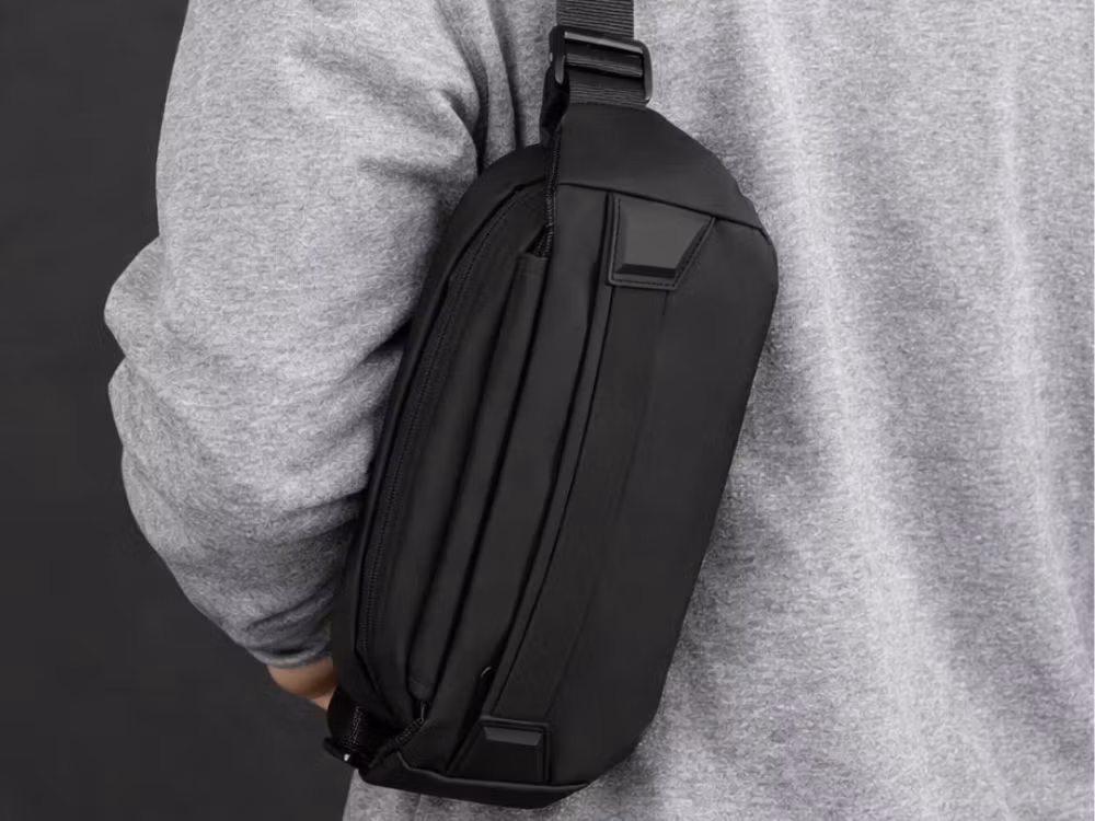 Herr njurväska höftväska bältesväska justerbar sportväska svart