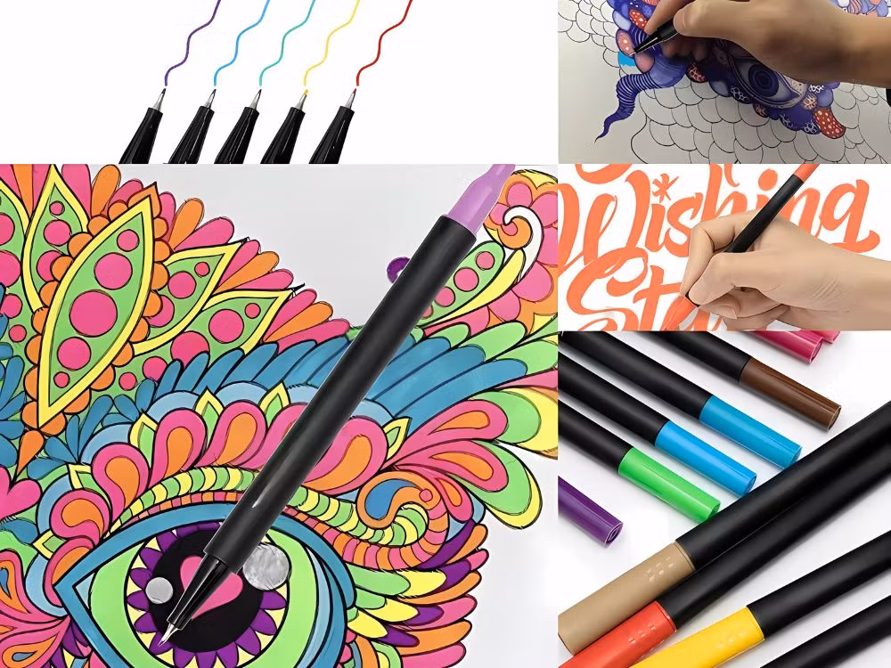 MARKERPENNASET 100 FÄRGER AKVARELLPENNA DUBBELSIDIGA + FODRAL