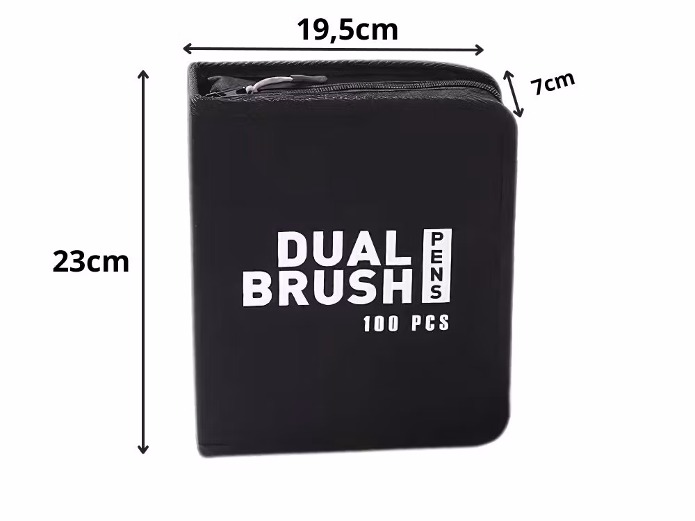 MARKERPENNASET 100 FÄRGER AKVARELLPENNA DUBBELSIDIGA + FODRAL