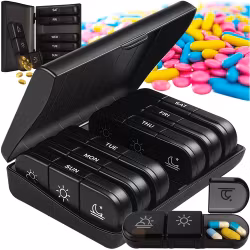 Medicinbehållare, pillerförvaring, RUHHY-låda för 7 dagar och 3 tider per dag