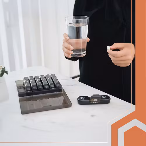 Medicinbehållare, pillerförvaring, RUHHY-låda för 7 dagar och 3 tider per dag