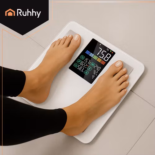 LCD-badrumsvåg - analytisk vit