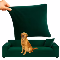 Sofabetræk Hjørnesofa 190–230 cm Mørkegrøn Velour | RUHHY