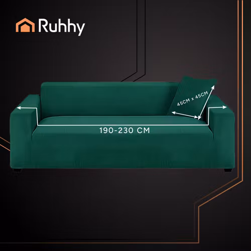 Sofföverdrag Hörnsoffa 190–230 cm Mörkgrön Sammet | RUHHY