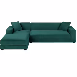 Sofabetræk Hjørnesofa 190–230 cm Mørkegrøn Velour | RUHHY