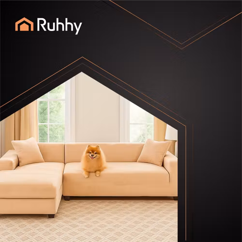 Sofföverdrag Hörnsoffa 190–230 cm Beige Sammet | RUHHY