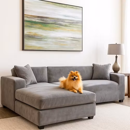 Sofföverdrag Hörnsoffa 190–230 cm Mörkgrå Sammet | RUHHY