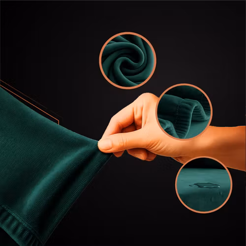 Sofföverdrag Hörnsoffa 145–185 cm Mörkgrön Sammet | Elastiskt RUHHY Överdrag