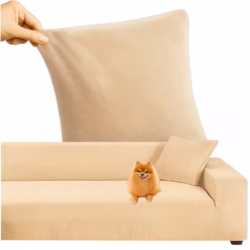 Sofföverdrag Hörnsoffa 145–185 cm Beige Sammet | RUHHY