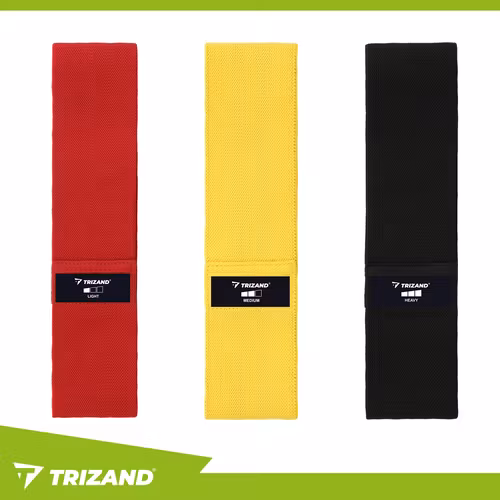 Träningsband i Tyg 3-pack 8–31 kg – Anti-slip med Träningsprogram QR (TRIZAND)