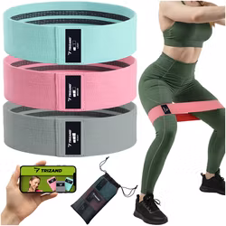 Träningsband i Tyg 3-pack 8–31 kg – Anti-slip med QR Träningsprogram