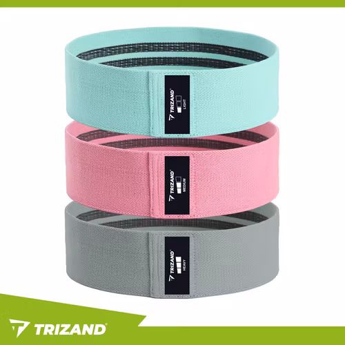 Träningsband i Tyg 3-pack 8–31 kg – Anti-slip med QR Träningsprogram