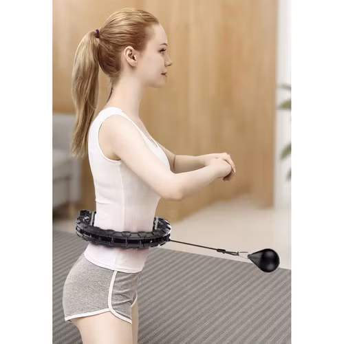 Smart Hula Hoop med Vikt & Massagerullar – Justerbar 30–42 cm